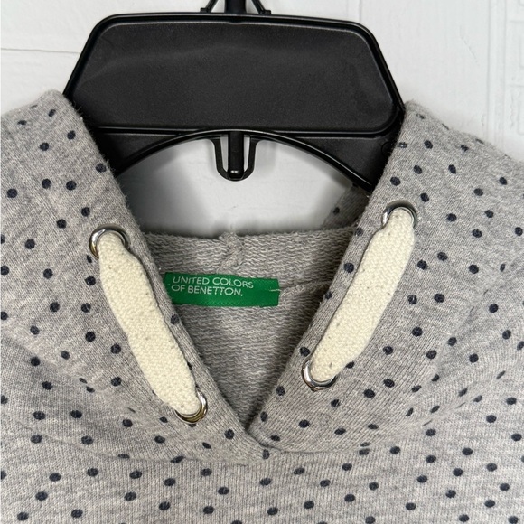 United Colors Of Benetton Gray Polka Dot Hooded Sweatshirt Girls 3XL 13Y-14Y - Picture 2 of 12